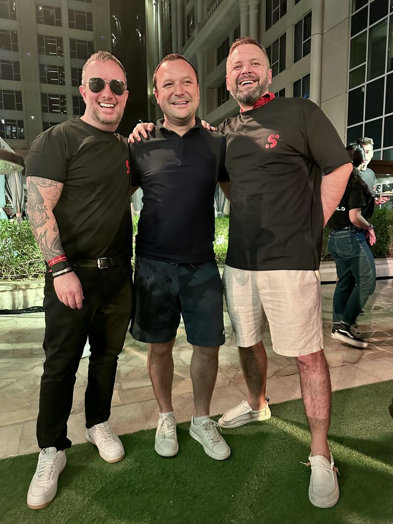 Sporty team at a company event